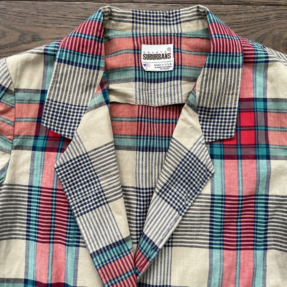 Vtg 80s Country Suburbans Women's Lightweight Blazer Jacket Plaid Sz 8 USA Made‎